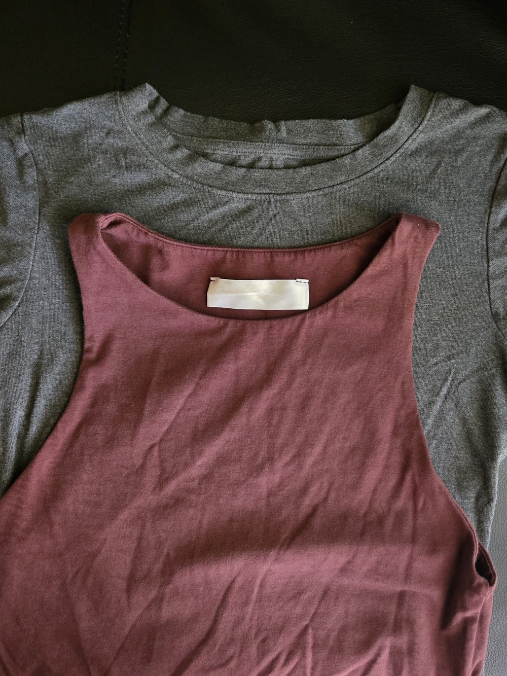 Sleeveless Bodysuit In Brown & Short Sleeve Bodysuit In Grey